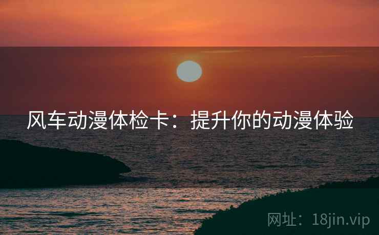 风车动漫体检卡:提升你的动漫体验 风车动漫体检卡:提升你的动漫体验